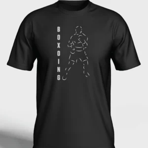 trouble boxing t shirt black white