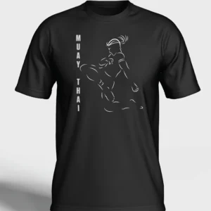 trouble muay thai t shirt black white